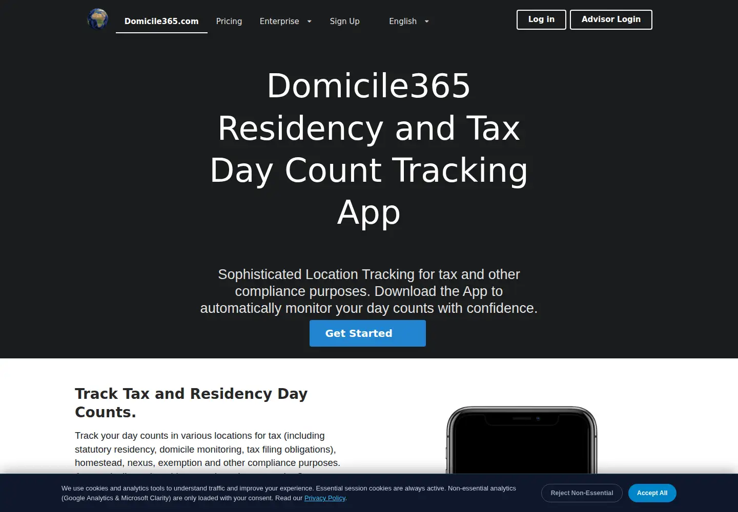 Captured homepage of domicile365.com in the current scan