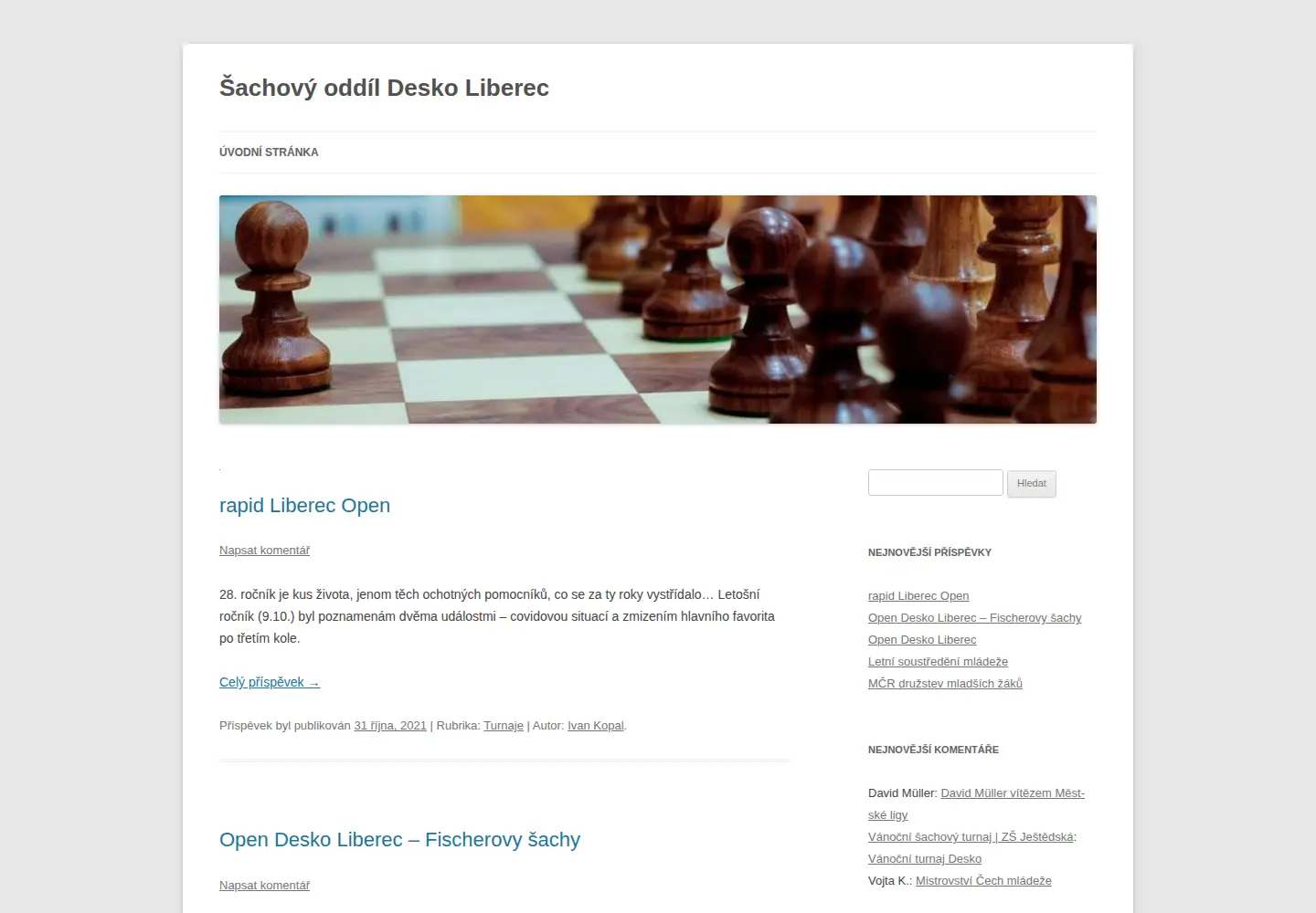 Captured homepage of deskoliberec.cz in the current scan