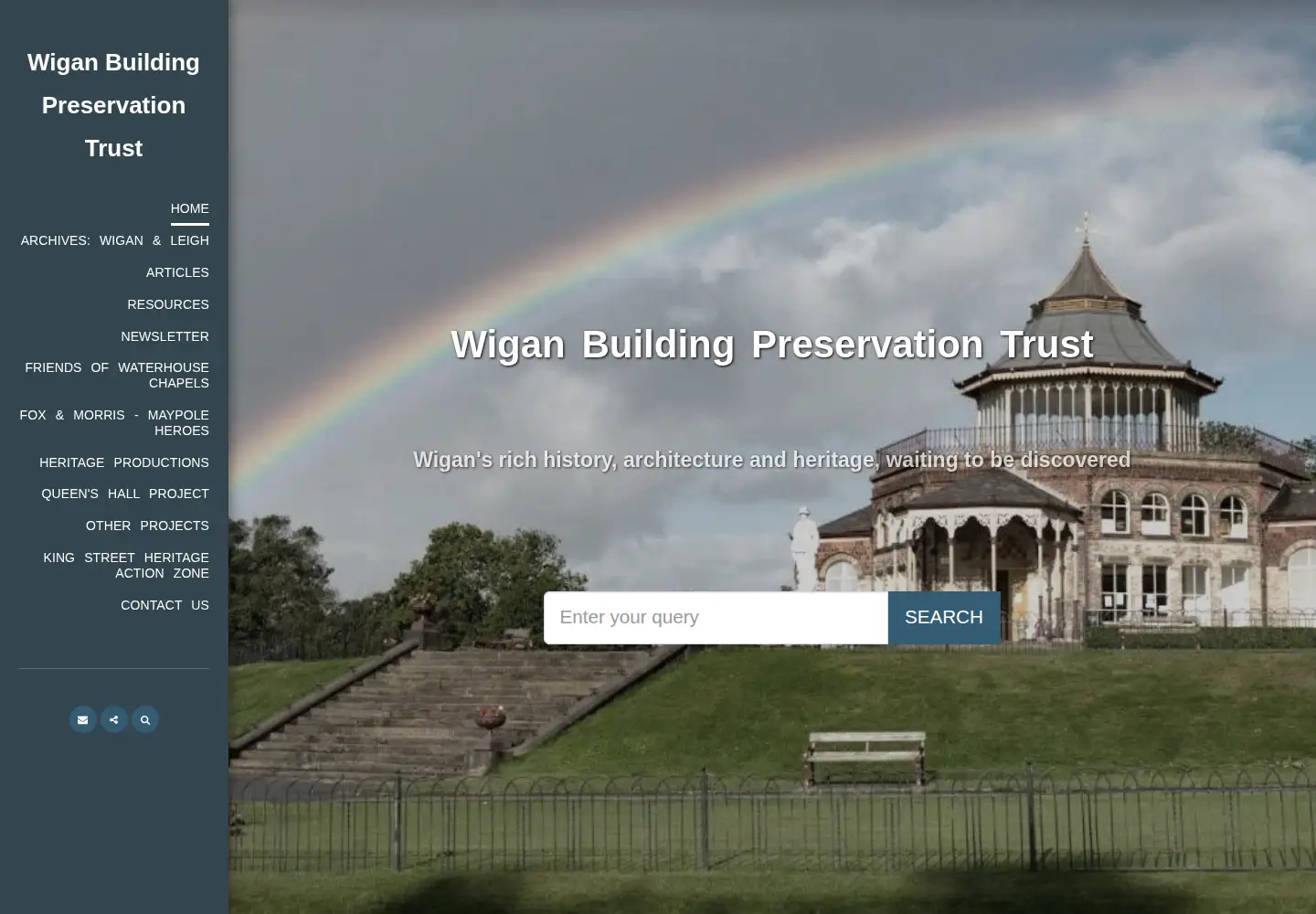 Captured homepage of wiganlocalhistory.org in the current scan