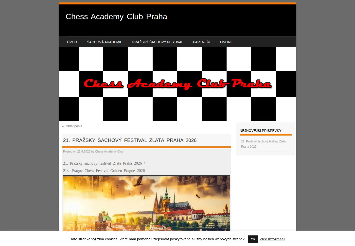 Captured homepage of chess-academy.cz in the current scan