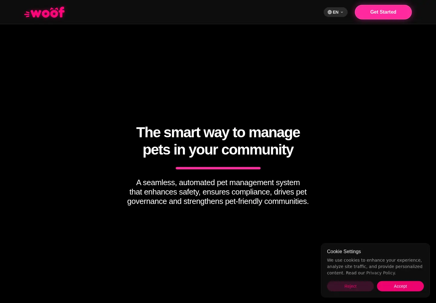 Screenshot of woof.pet