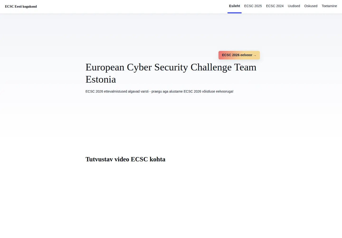 Screenshot of ecsc.ee