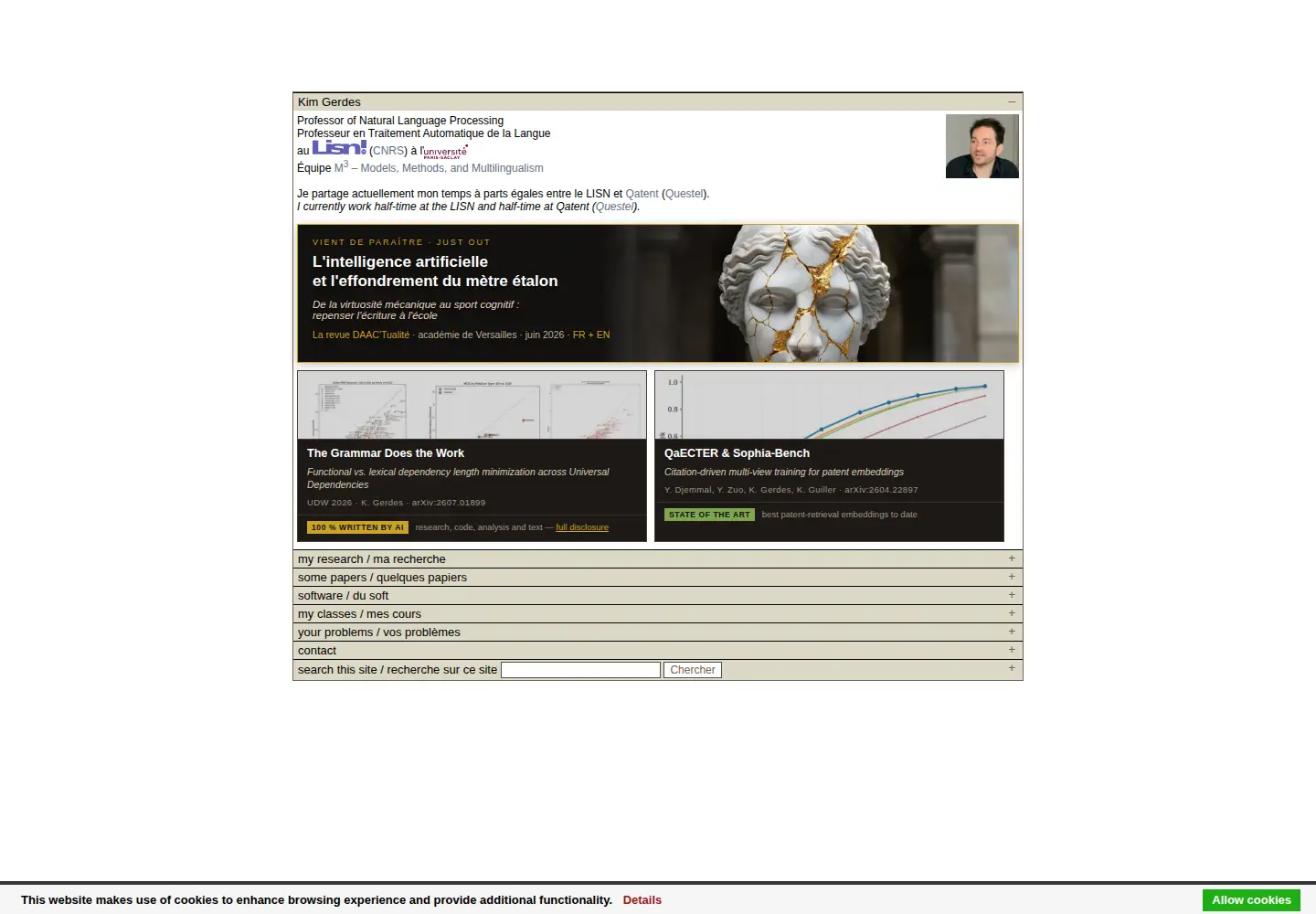 Captured homepage of gerdes.fr in the current scan