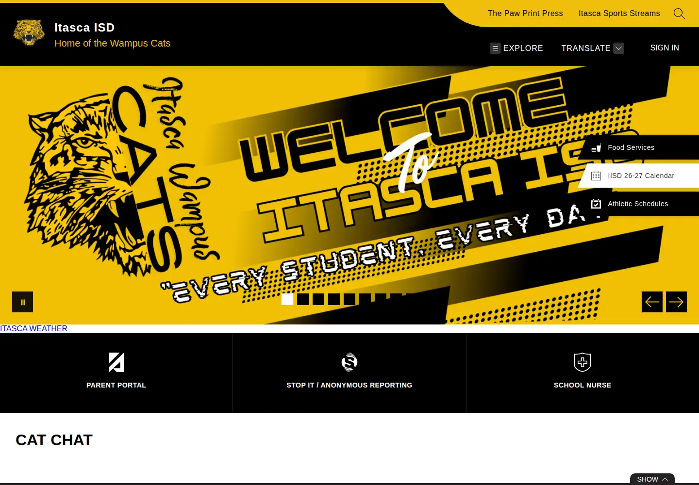 Screenshot of itascaisd.org