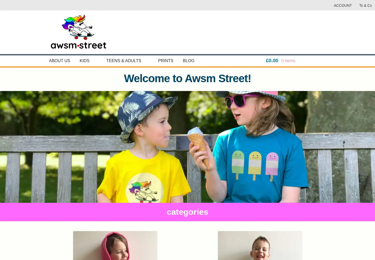 Captured homepage of awsm.st in the current scan