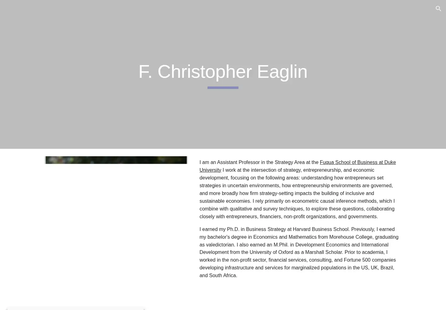 Screenshot of chriseaglin.com