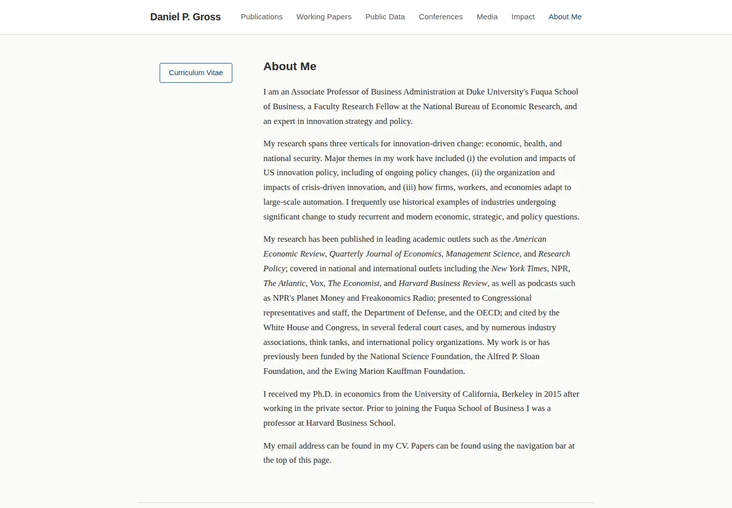 Captured homepage of dpgross.com in the current scan
