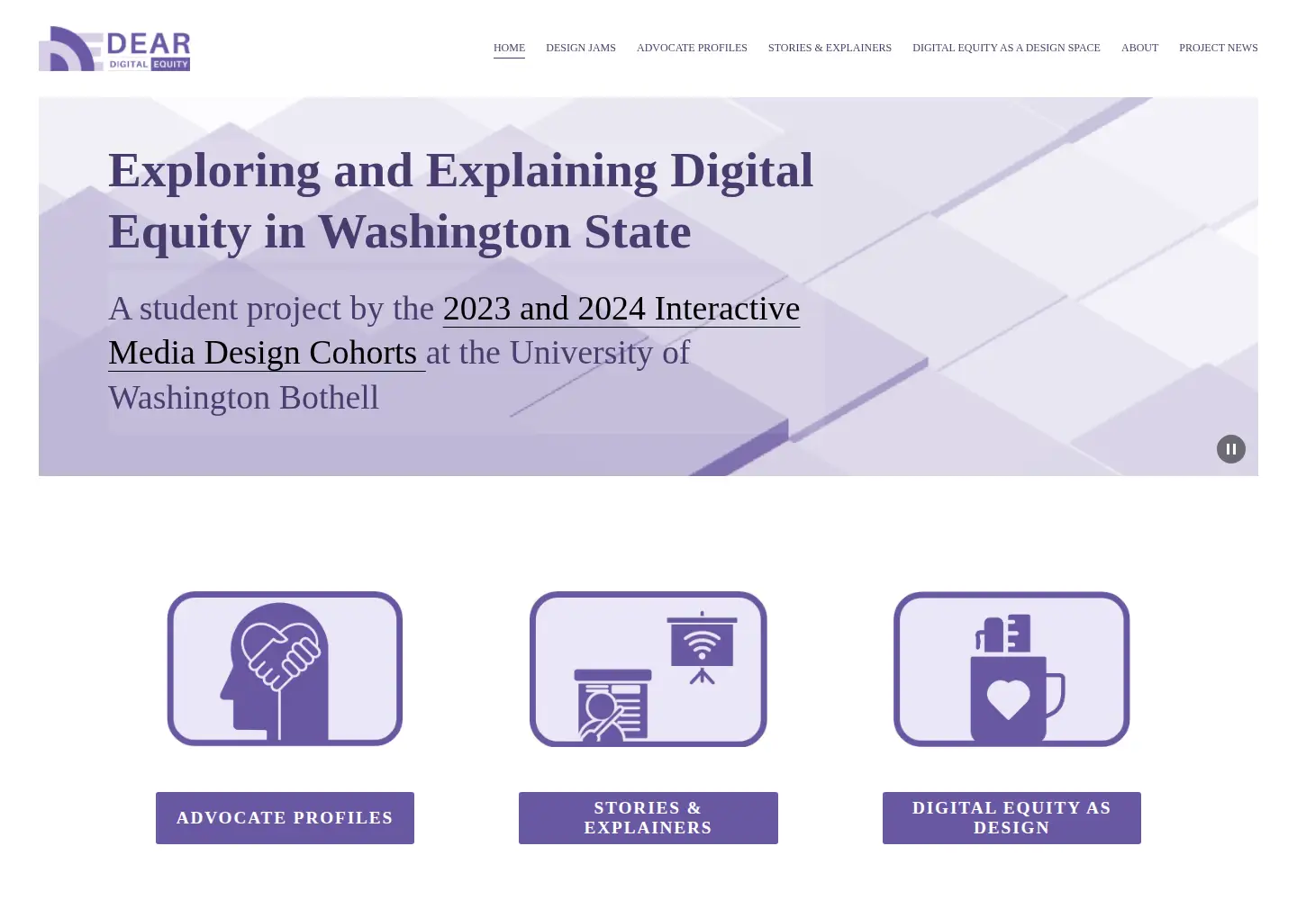 Screenshot of deardigitalequity.org