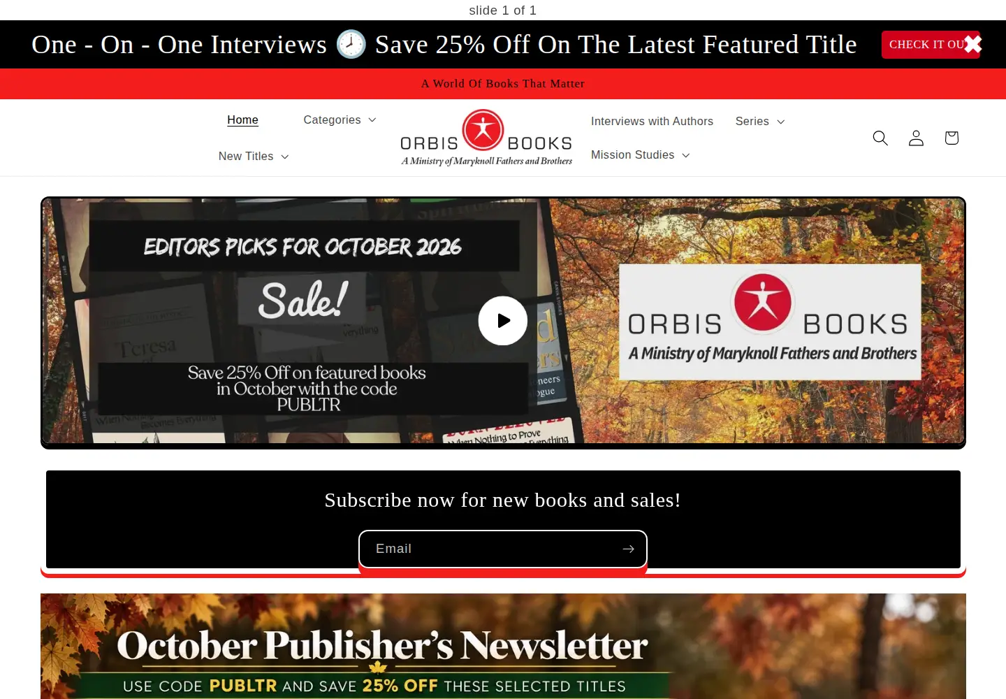 Captured homepage of orbisbooks.org in the current scan