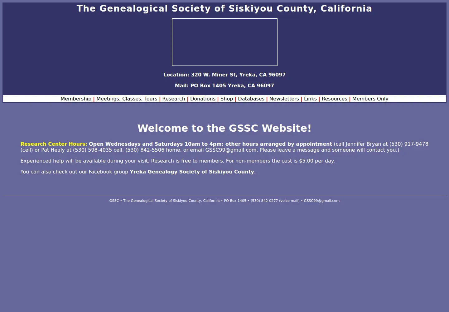 Screenshot of siskiyougenealogy.org