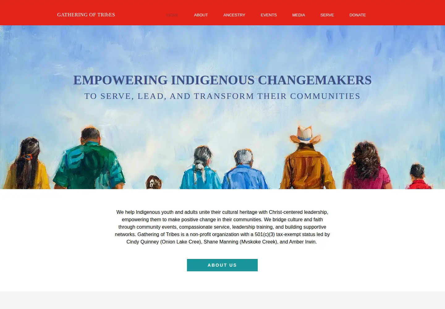 Captured homepage of gatheringoftribes.org in the current scan