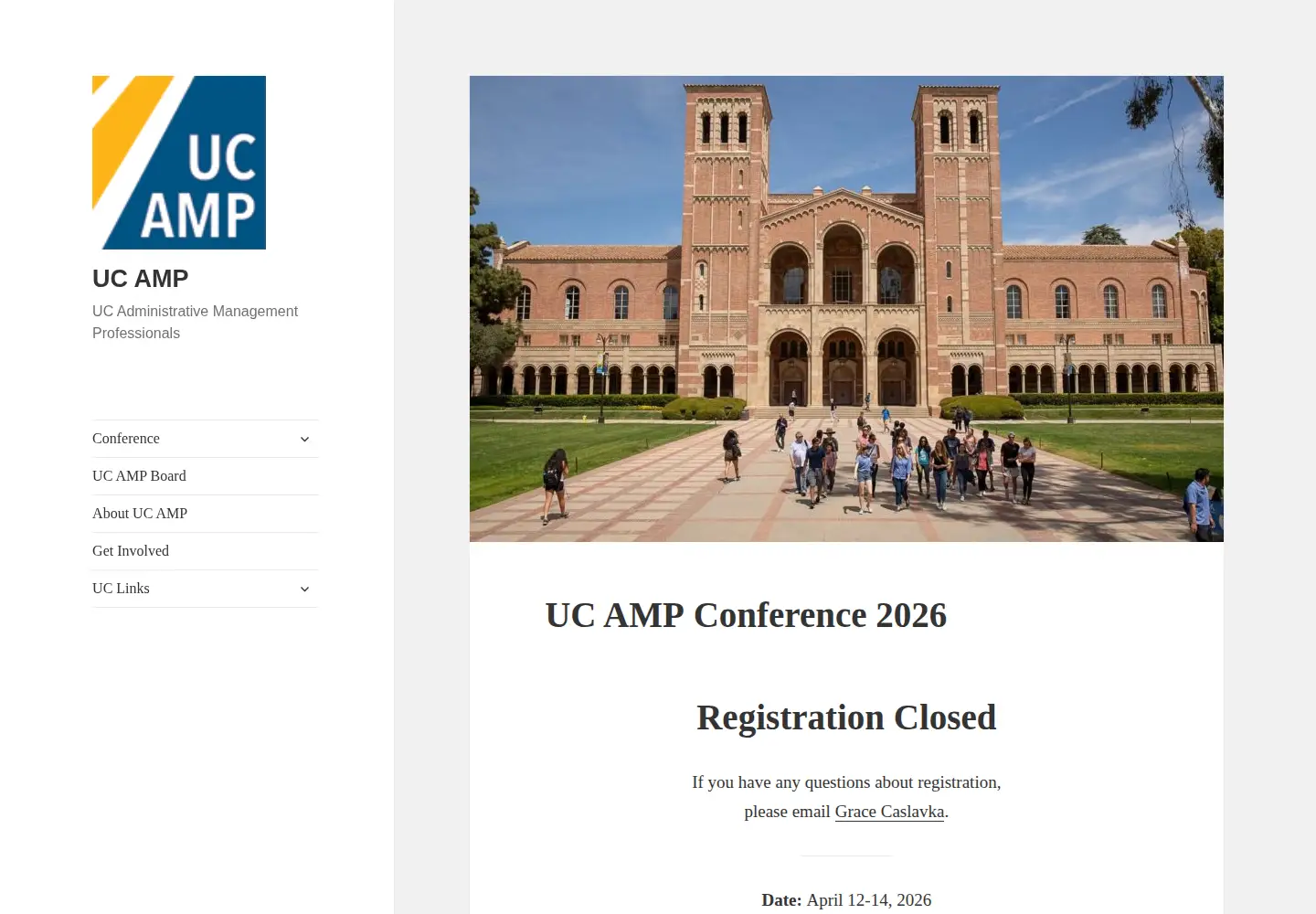 Screenshot of uc-amp.org