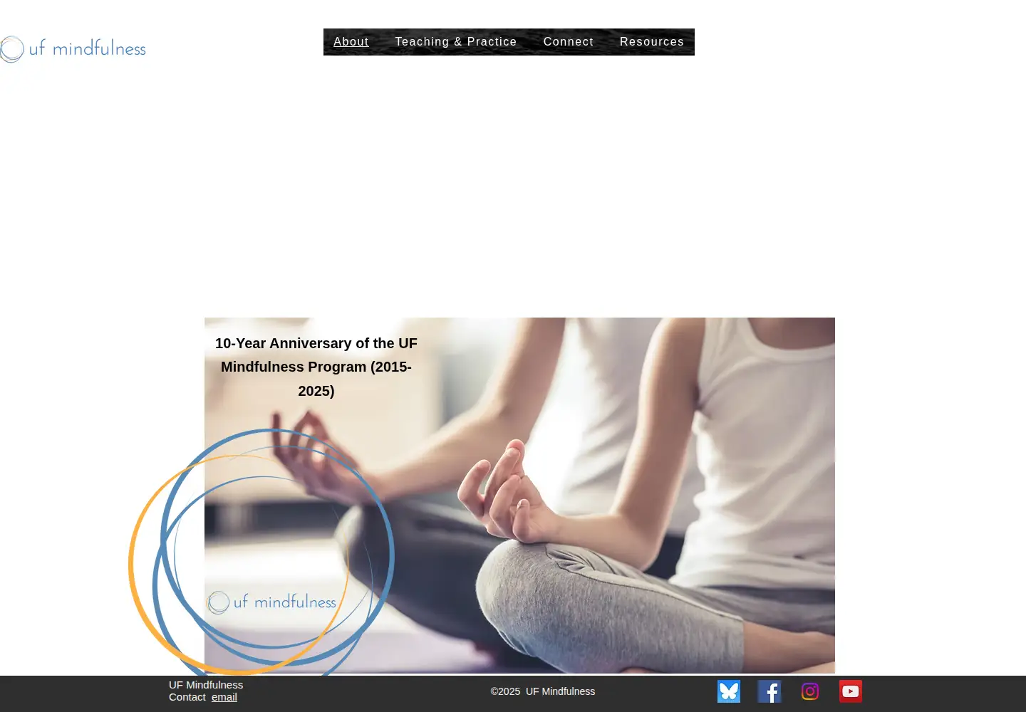 Captured homepage of ufmindfulness.org in the current scan