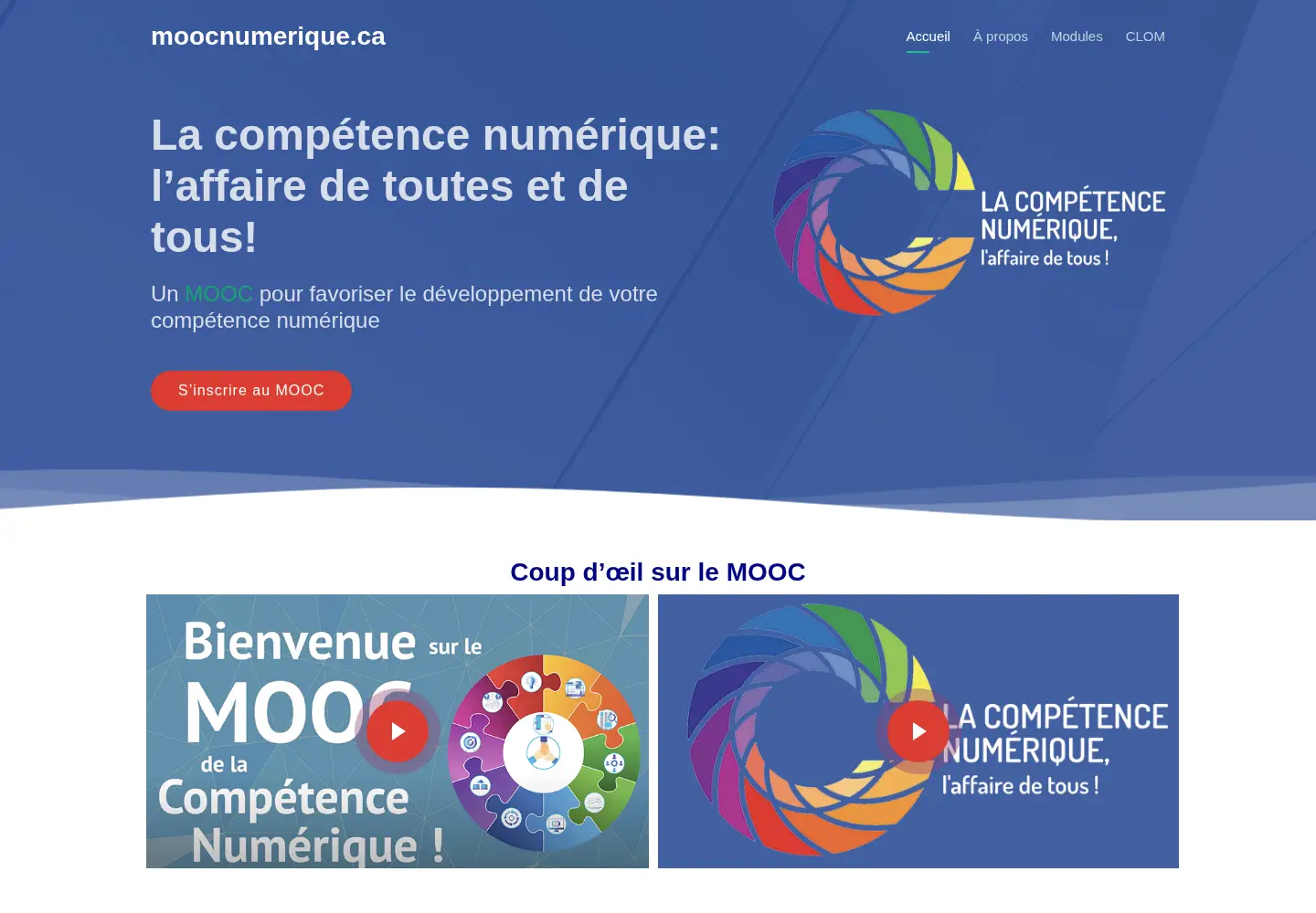 Screenshot of moocnumerique.ca