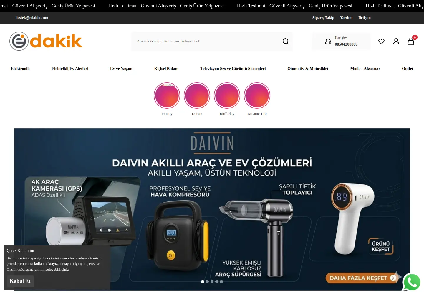 Captured homepage of edakik.com in the current scan