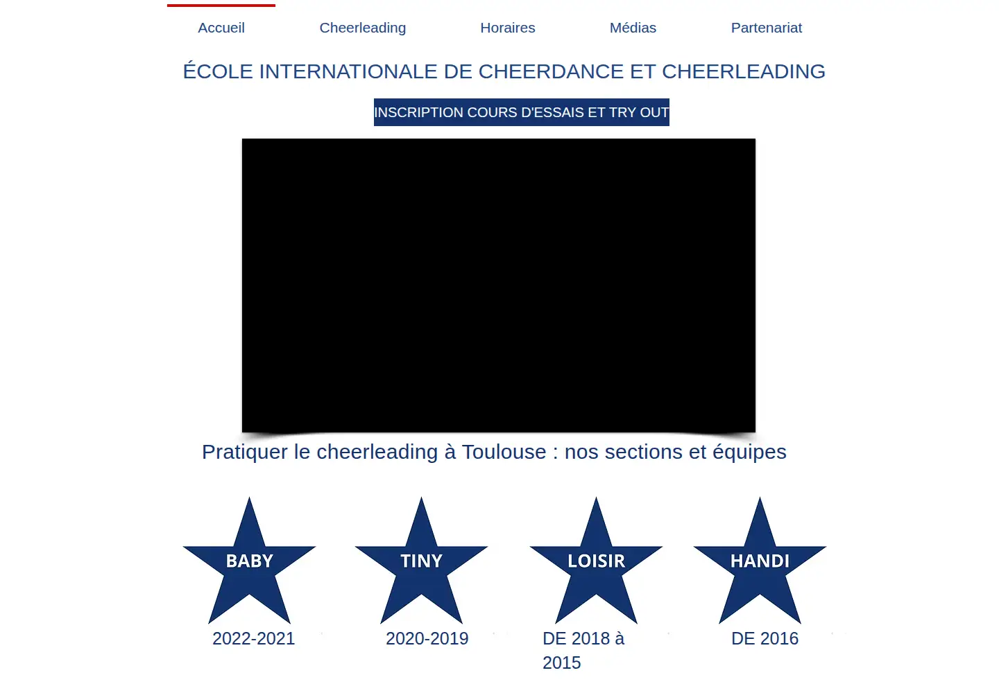 Captured homepage of etoiles-cheer.com in the current scan