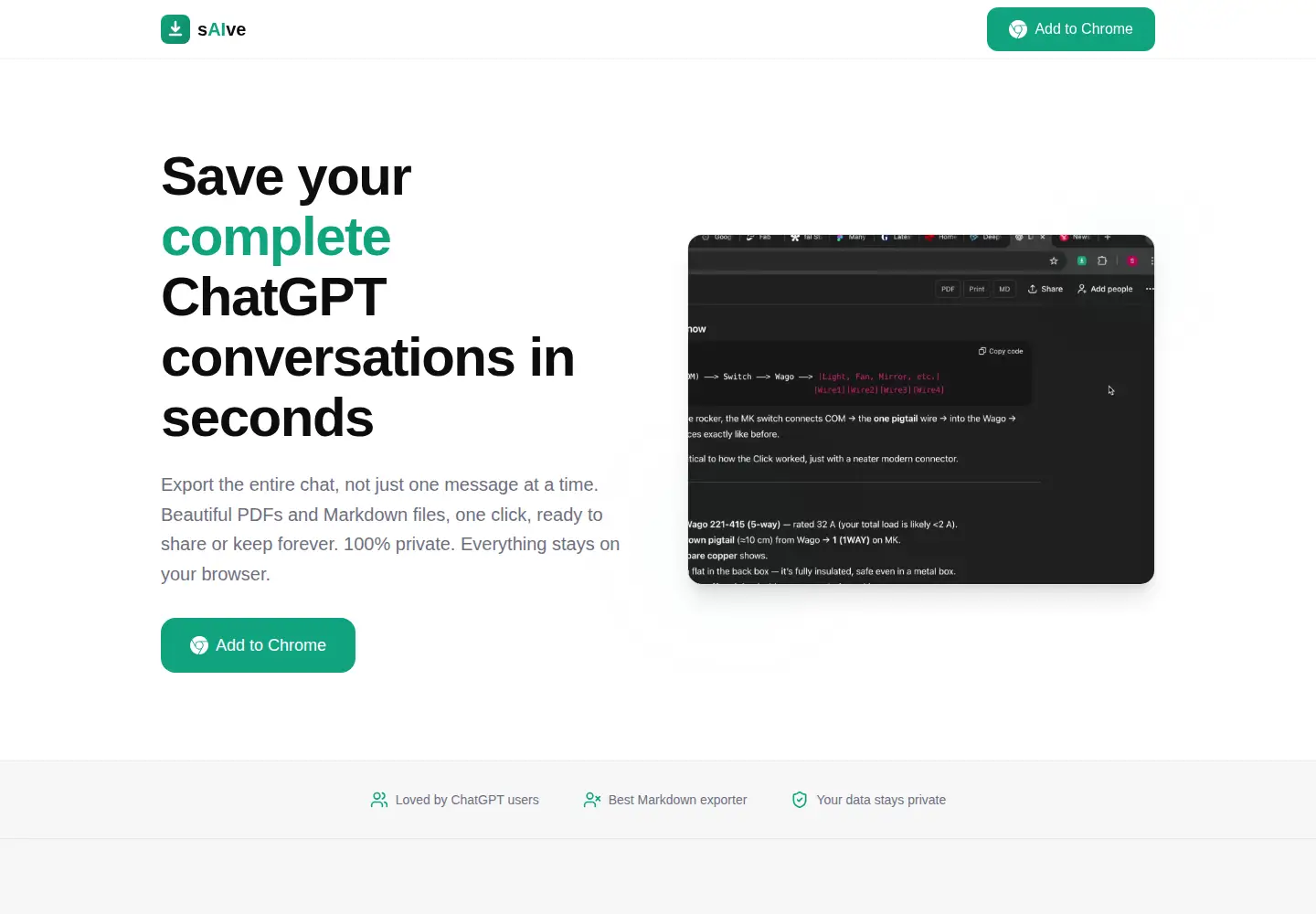 Screenshot of getsaive.com