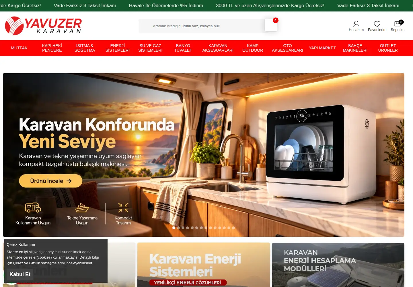 Captured homepage of yavuzerkaravan.com in the current scan