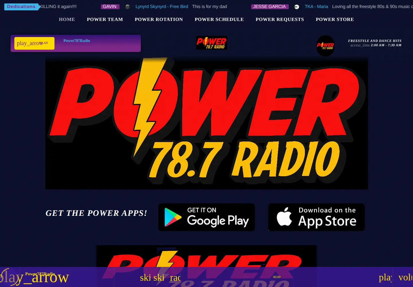 Screenshot of power787radio.com