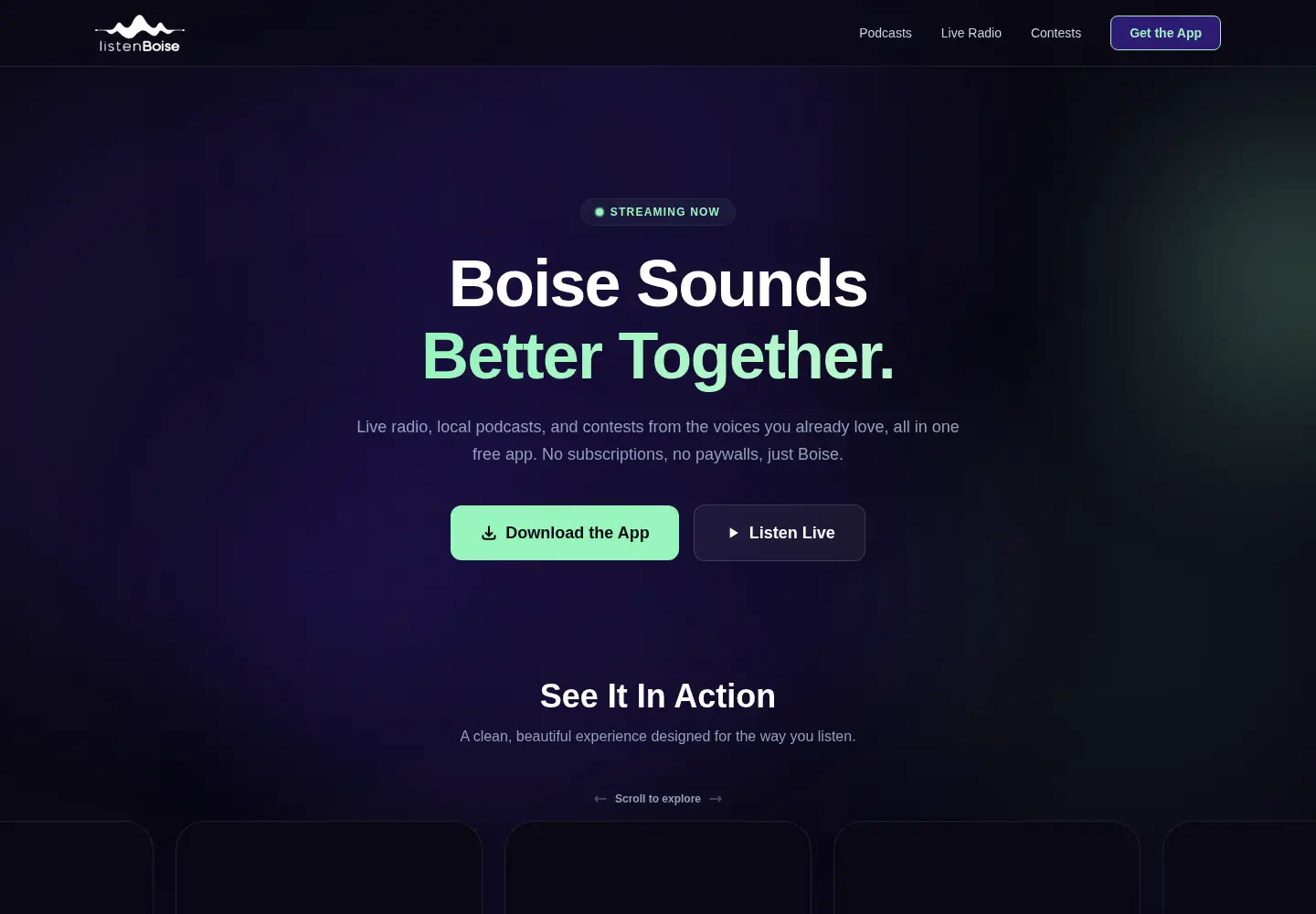 Screenshot of listenboise.com