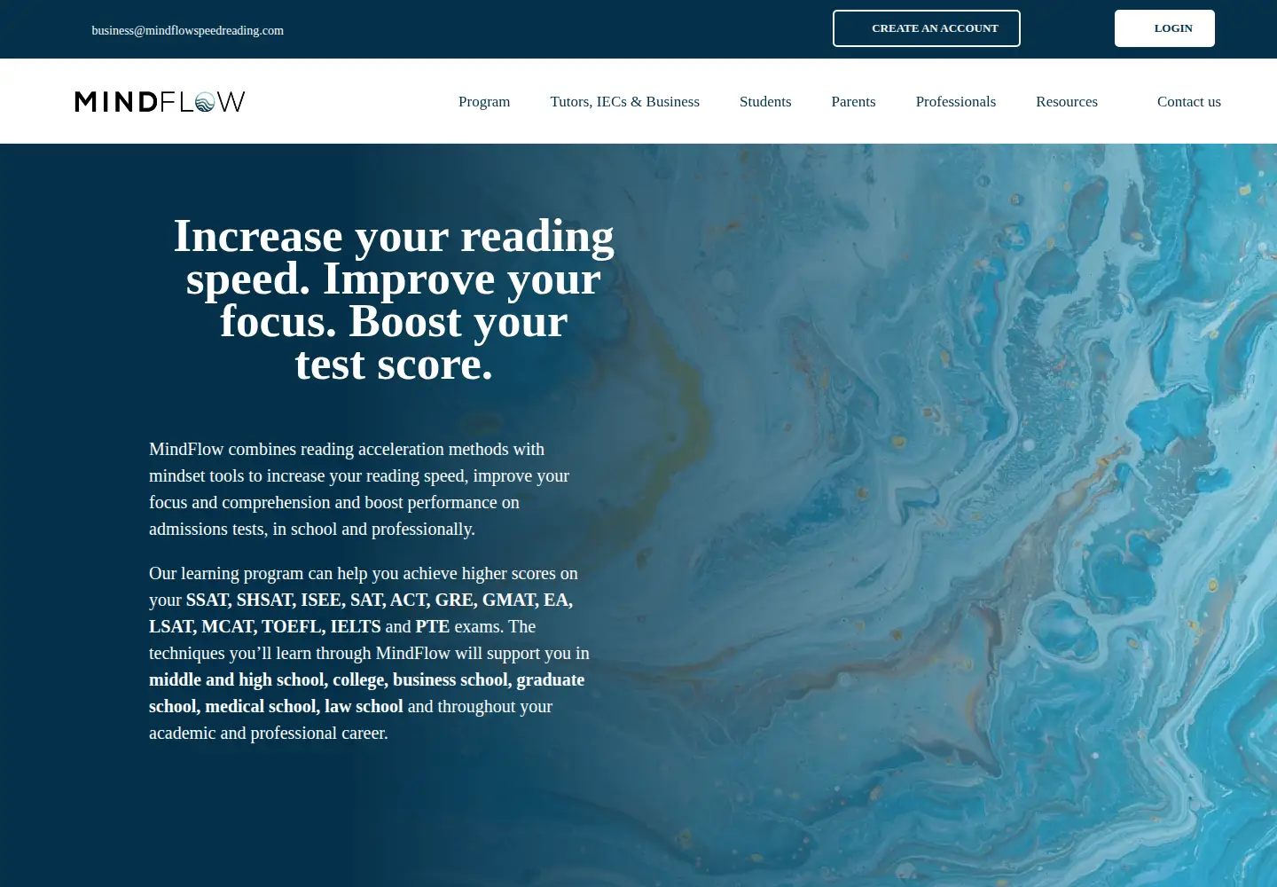 Screenshot of mindflowspeedreading.com