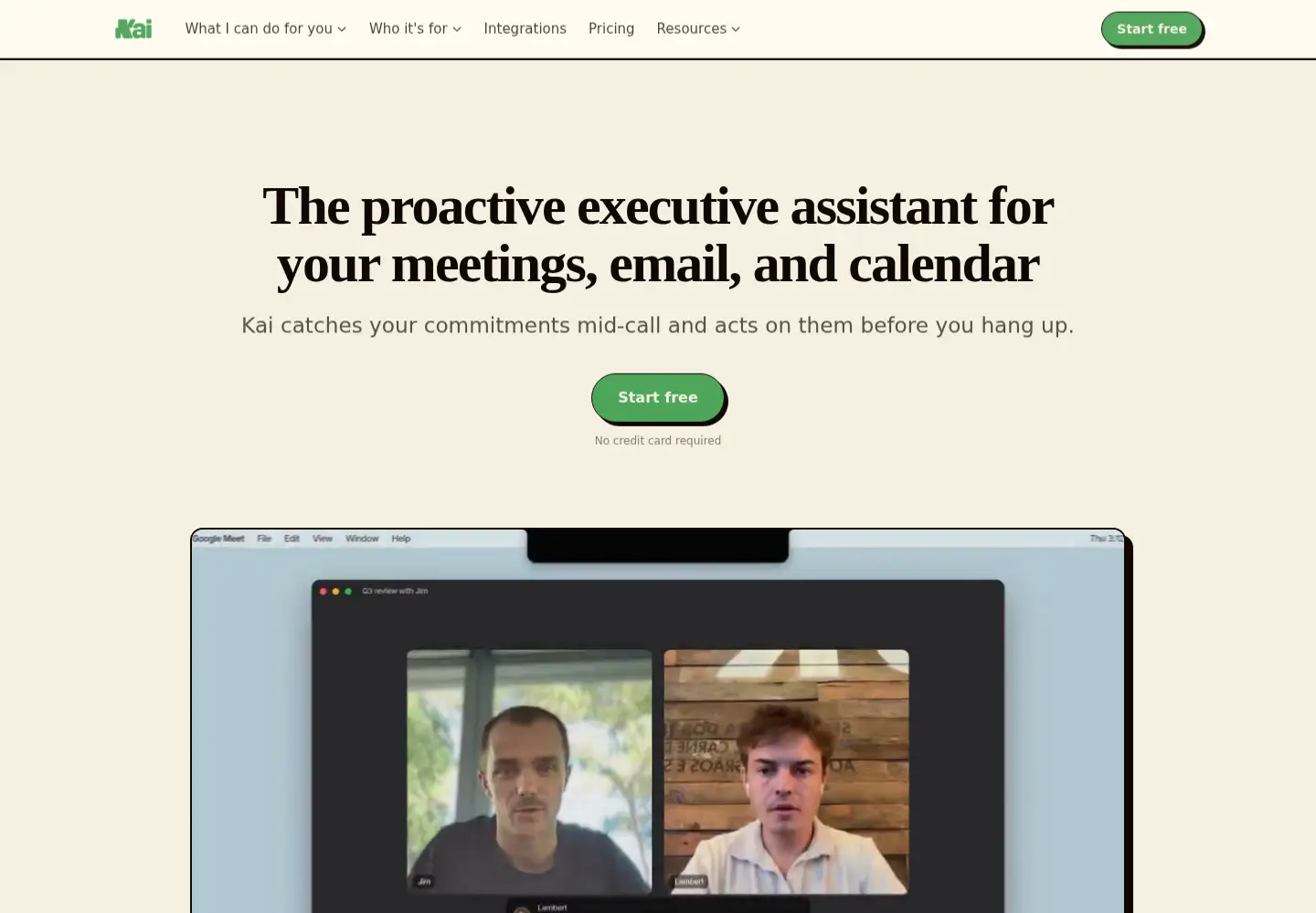 Captured homepage of hirekai.ai in the current scan