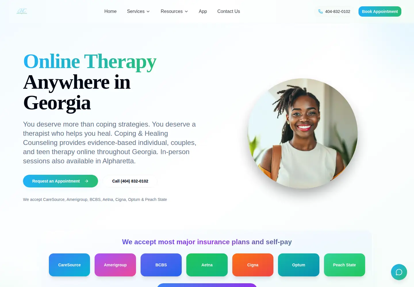 Screenshot of chctherapy.com