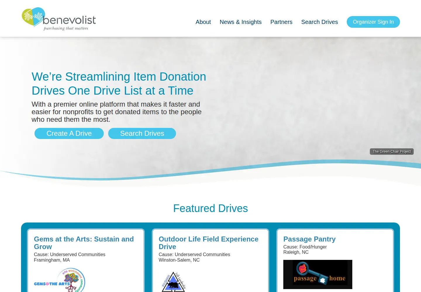 Captured homepage of benevolist.org in the current scan