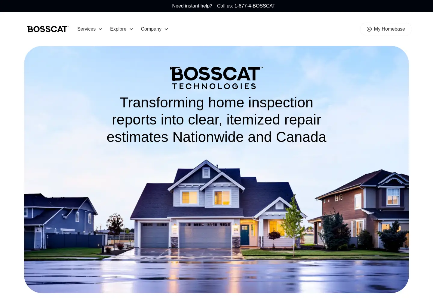 Captured homepage of bosscathome.com in the current scan