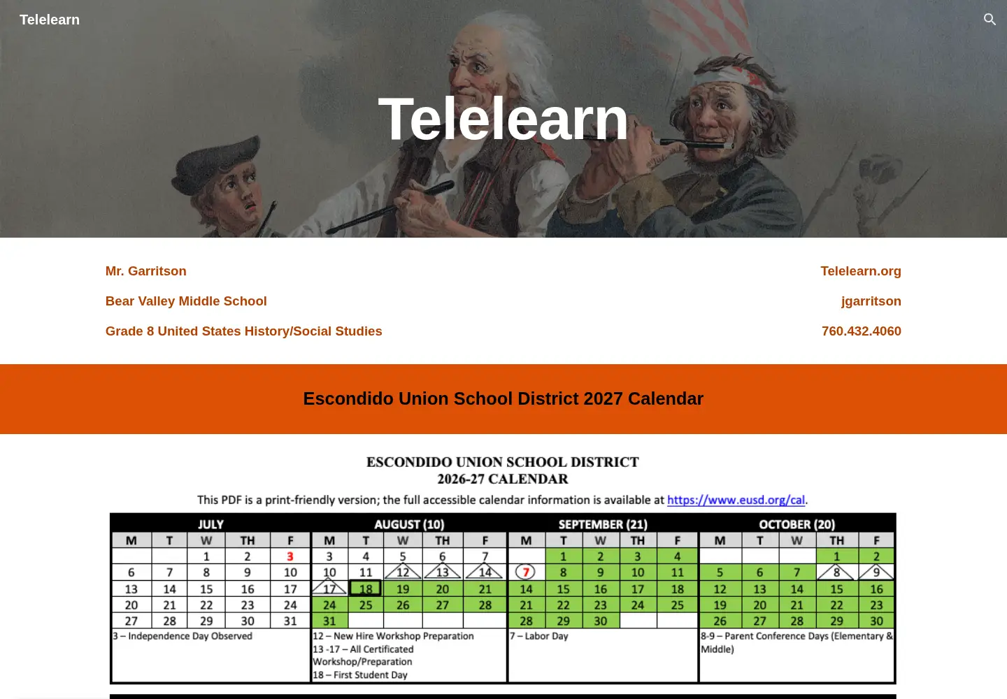 Captured homepage of telelearn.org in the current scan