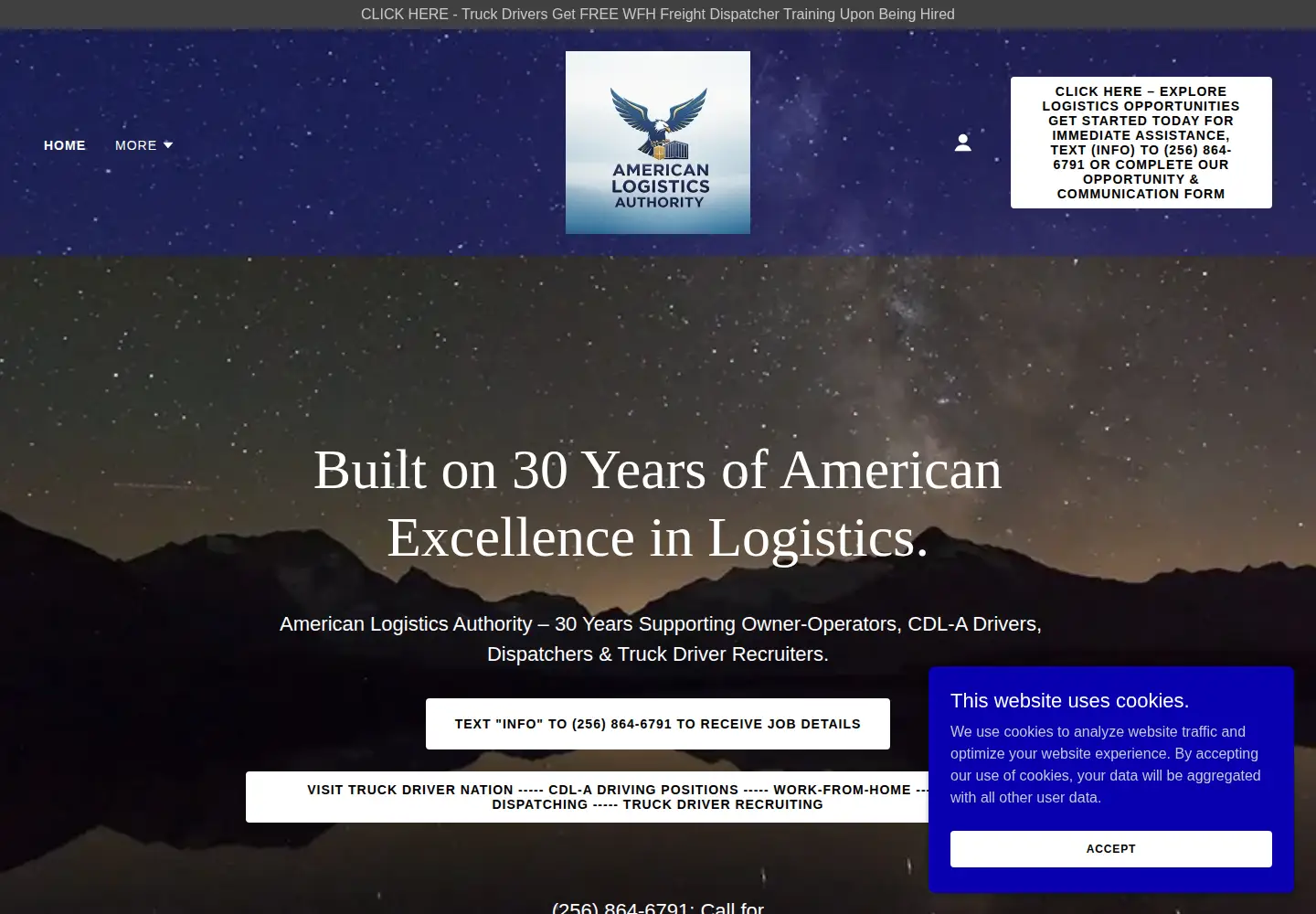Screenshot of americanlogisticsauthority.com