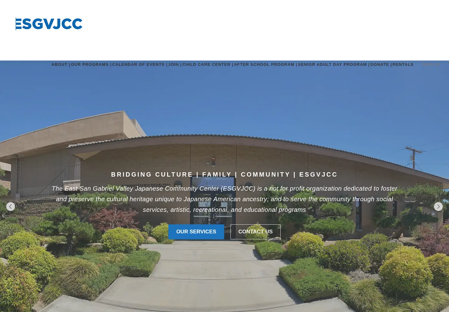Captured homepage of esgvjcc.org in the current scan