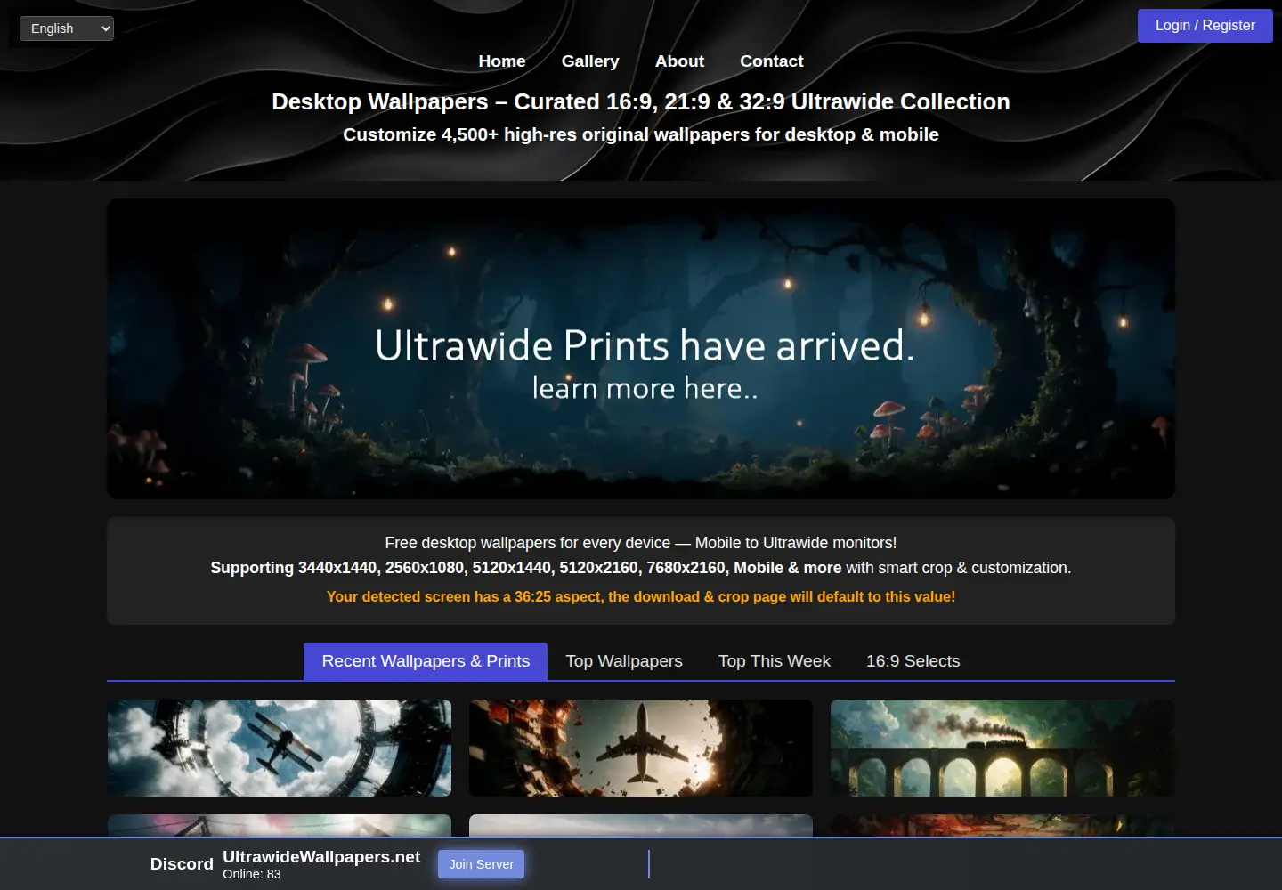 Screenshot of ultrawidewallpapers.net