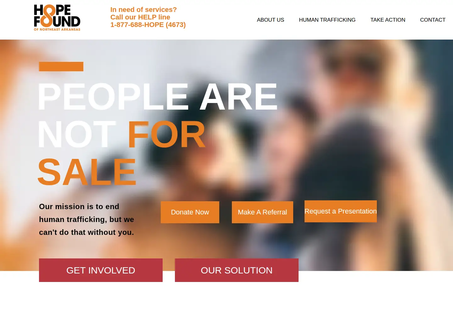 Screenshot of hopefoundnea.org