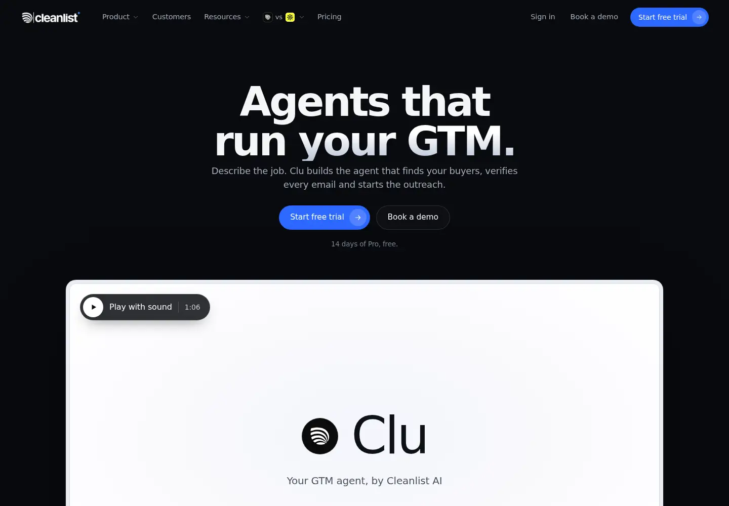 Captured homepage of cleanlist.ai in the current scan