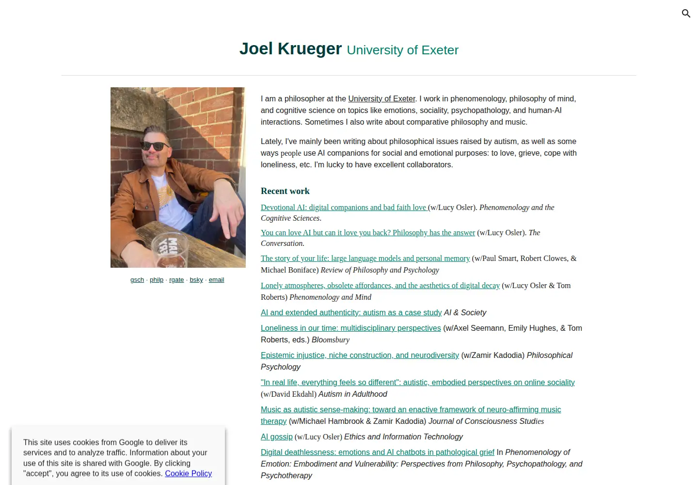 Screenshot of joelkrueger.com