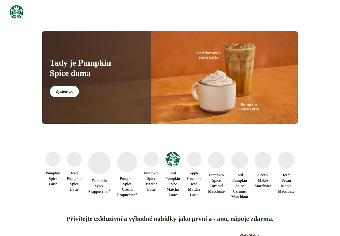Screenshot of starbuckscoffee.cz