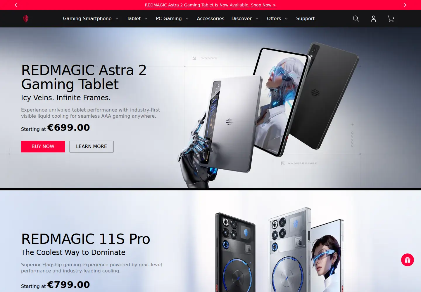 Screenshot of redmagic.com