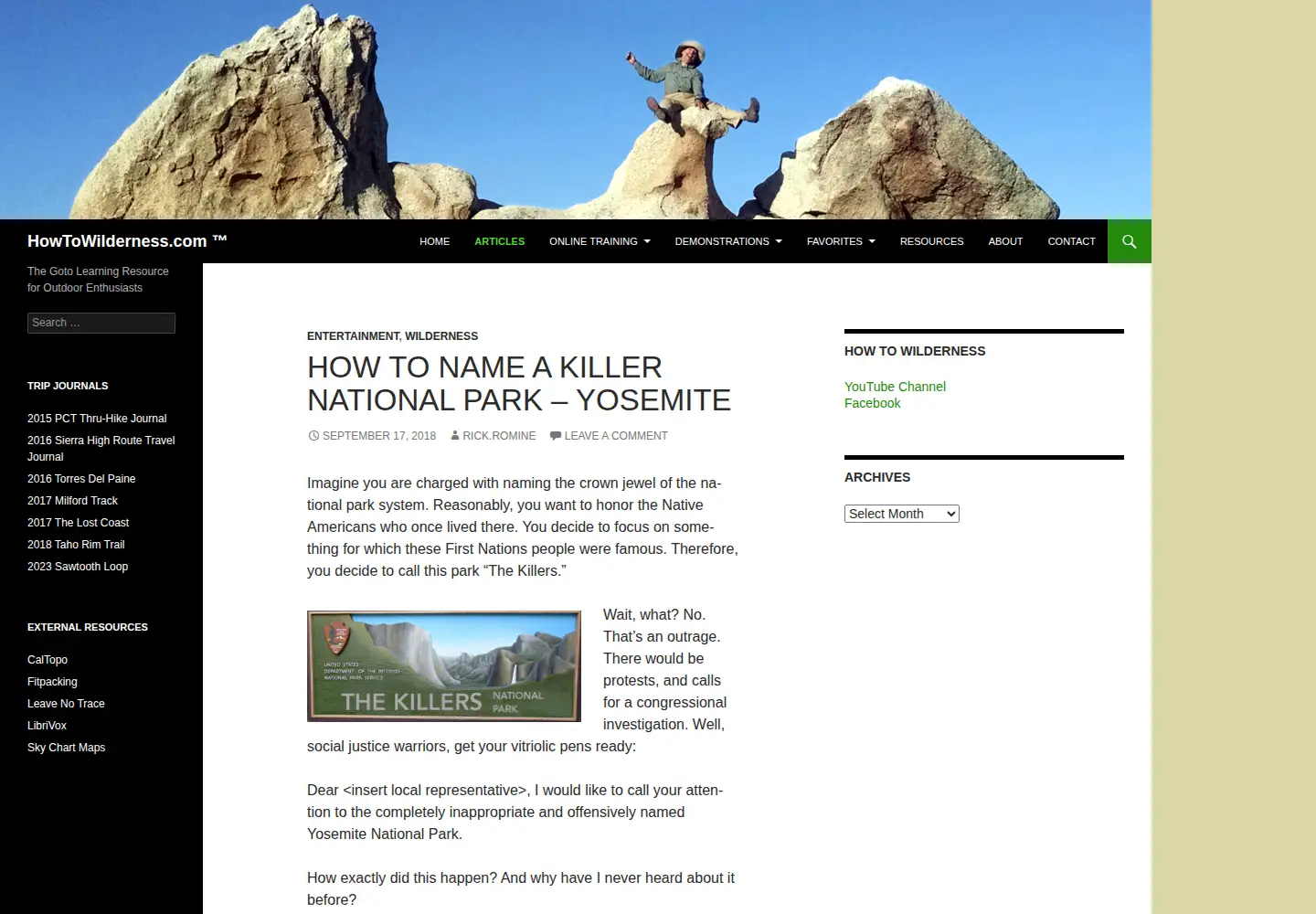 Screenshot of howtowilderness.com