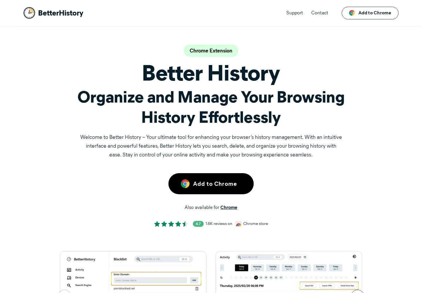 Screenshot of betterhistory.io