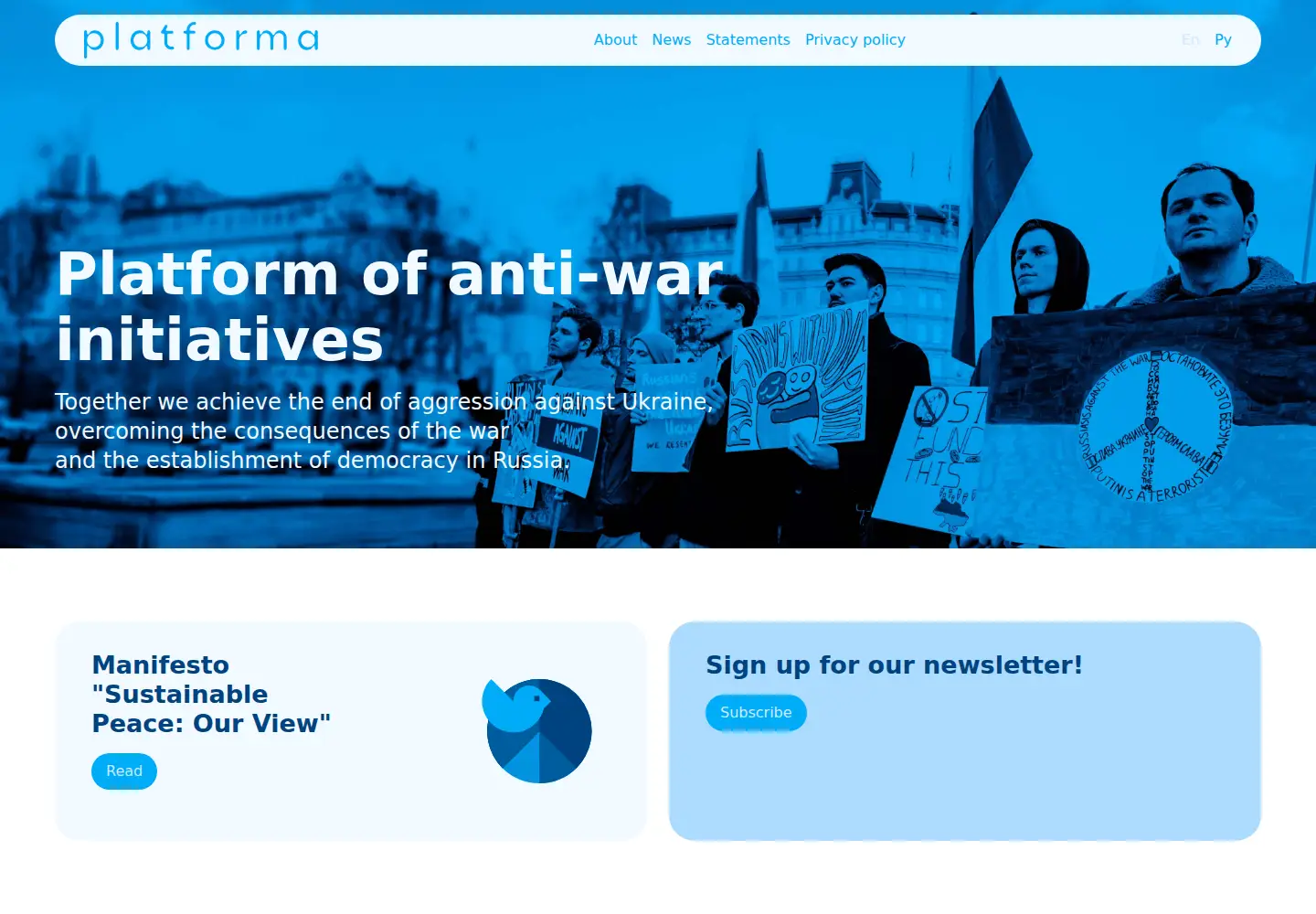 Screenshot of platforma.international