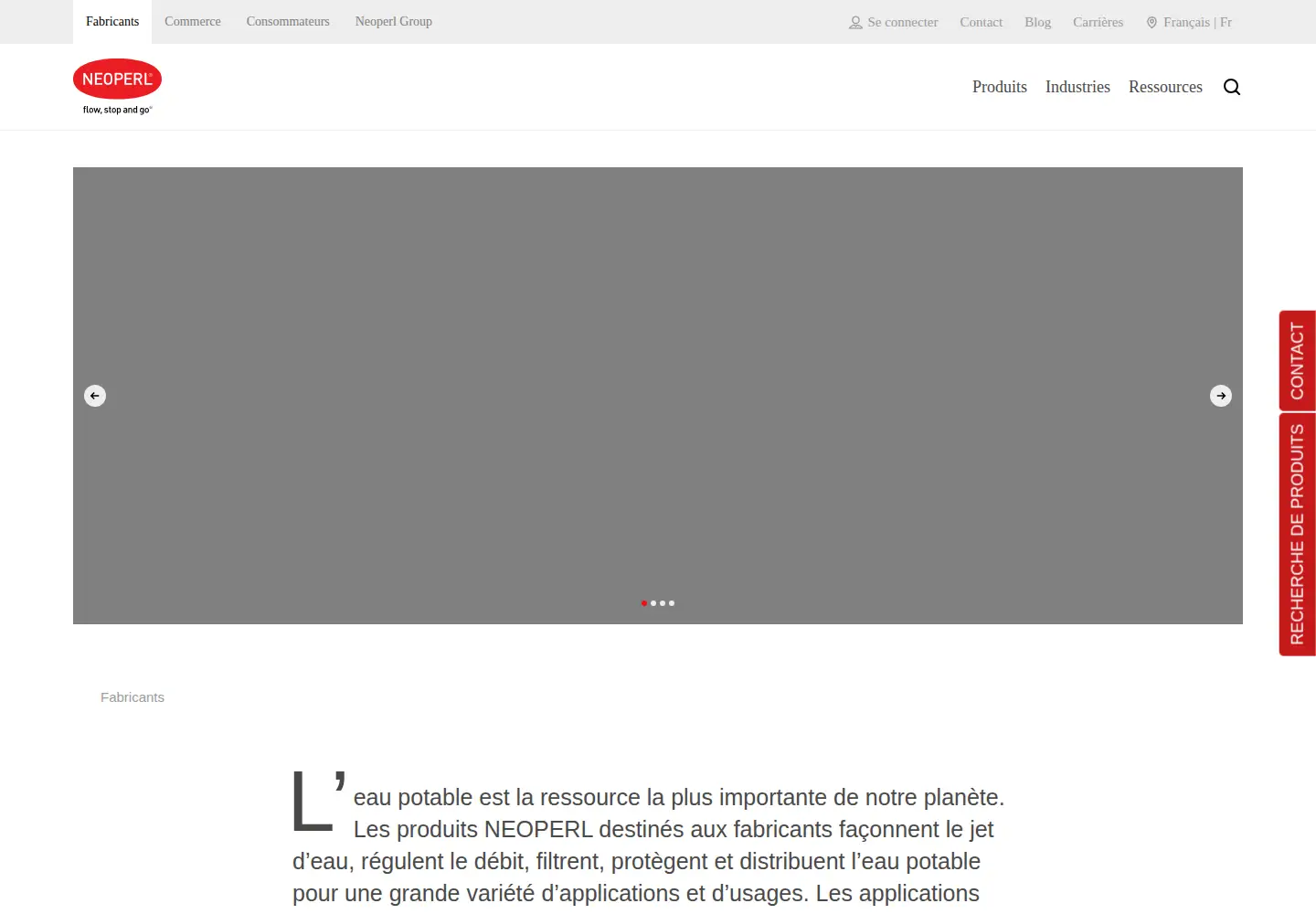 Screenshot of neoperl.com