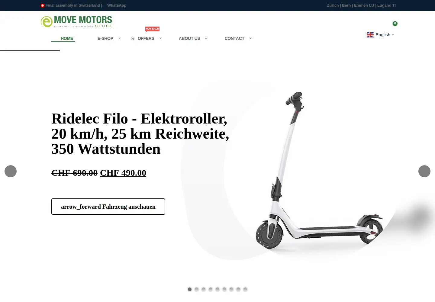 Screenshot of emovemotors.ch