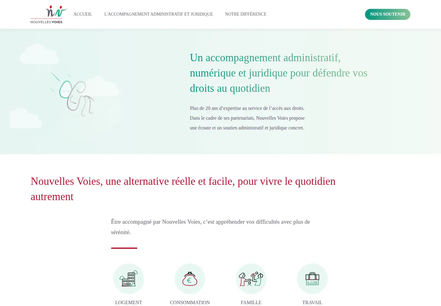 Captured homepage of nouvellesvoies.com in the current scan