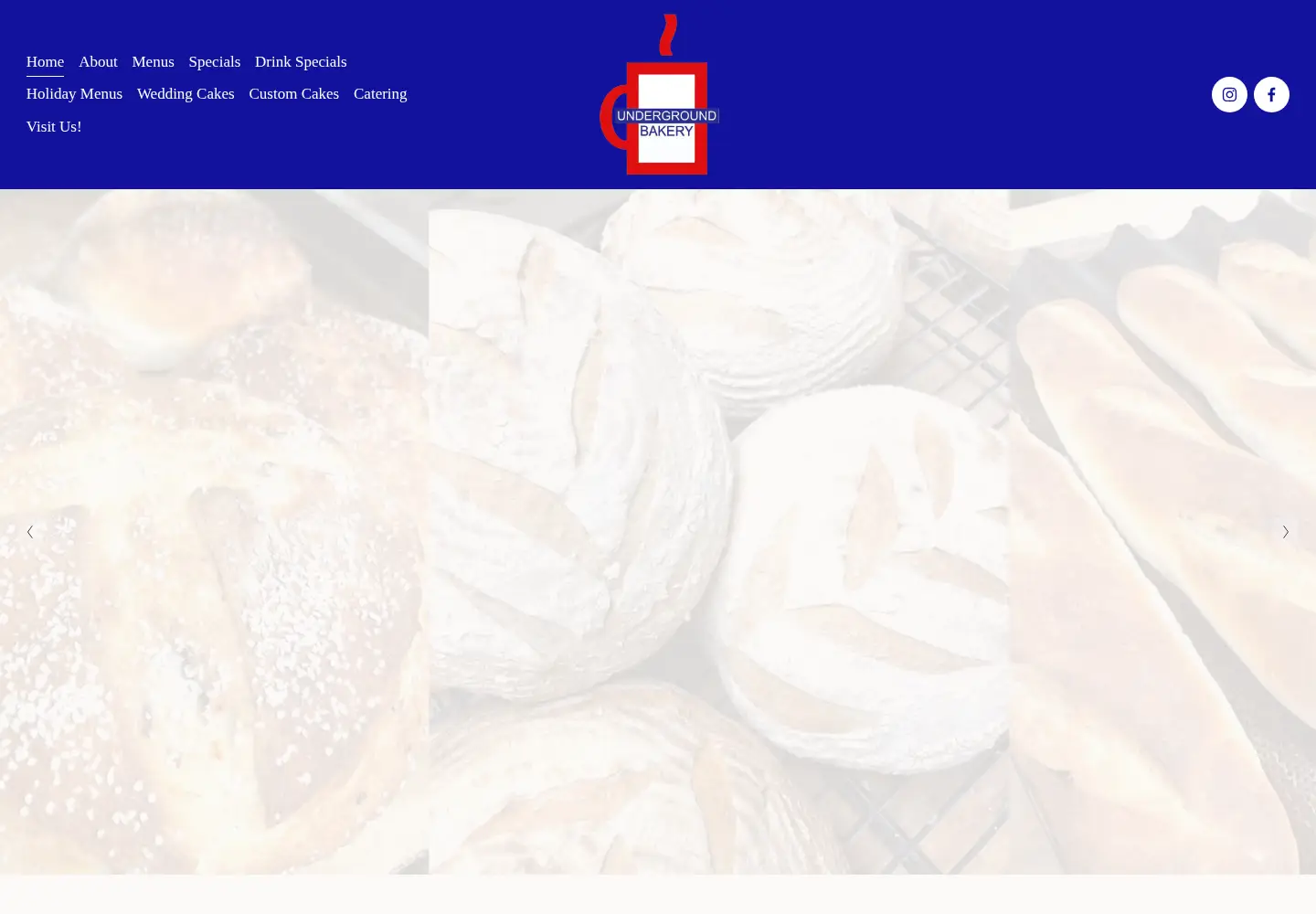 Captured homepage of theundergroundbakery.com in the current scan