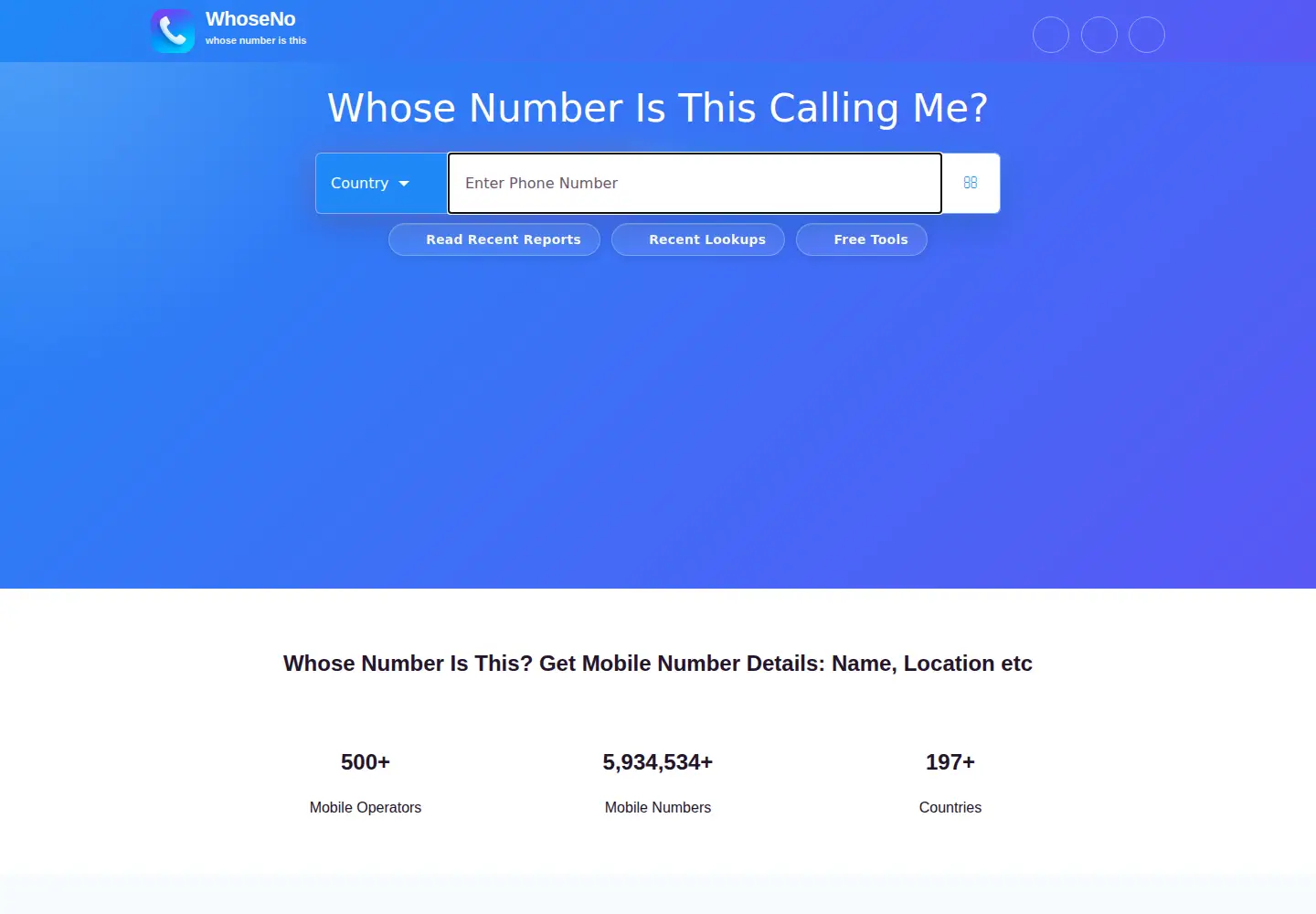 Screenshot of whoseno.com