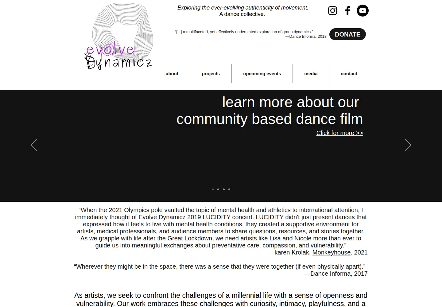 Captured homepage of evolvedynamicz.com in the current scan