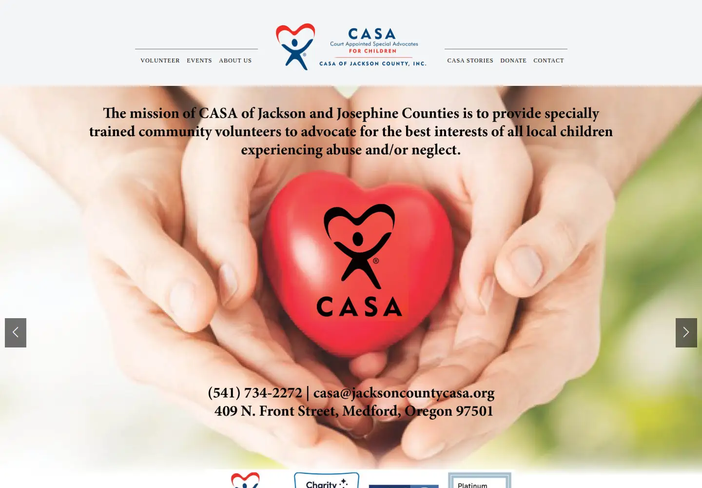 Screenshot of jacksoncountycasa.org