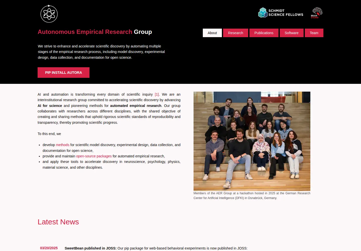 Captured homepage of empiricalresearch.ai in the current scan