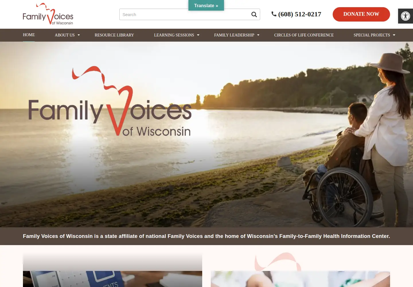 Screenshot of familyvoiceswi.org